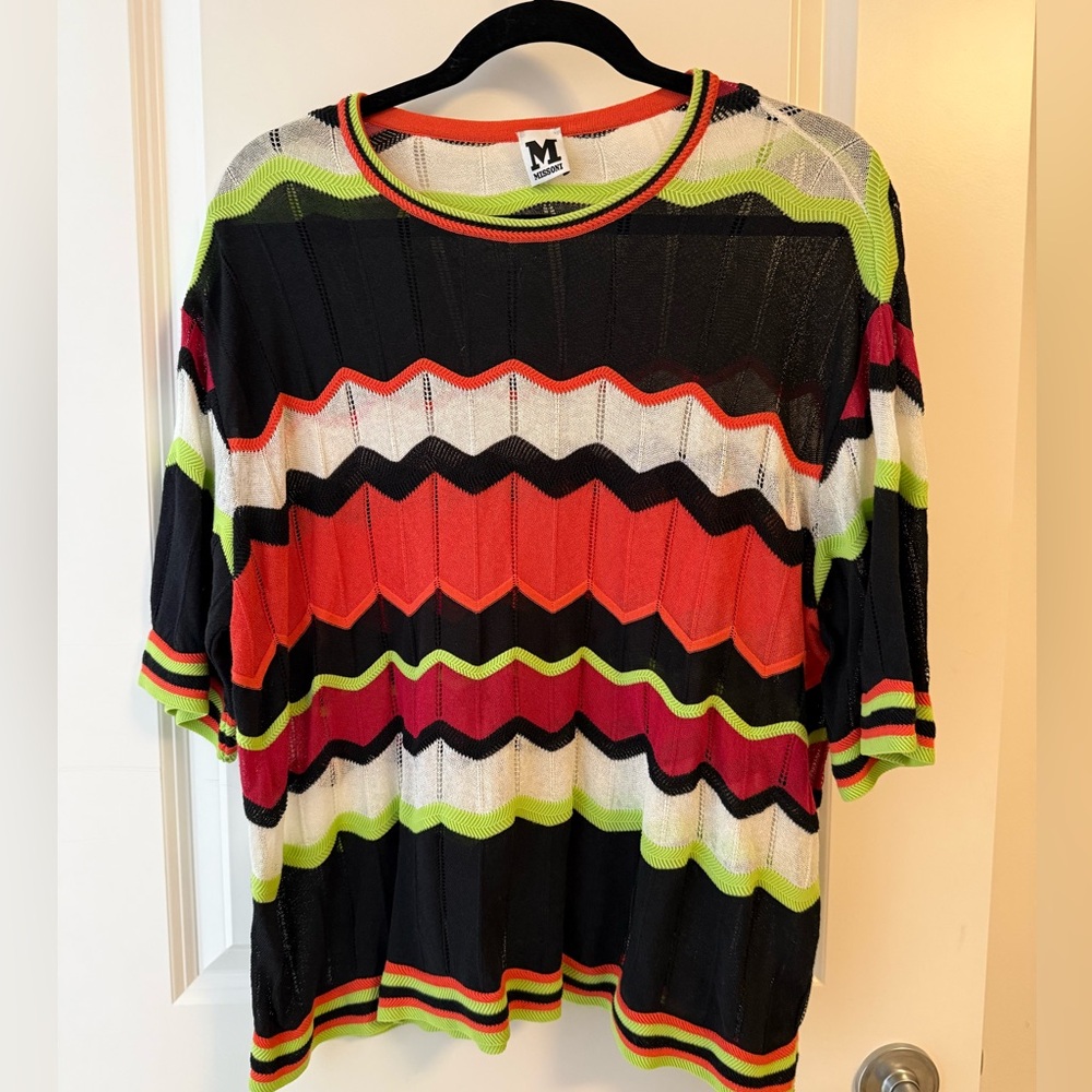 M Missoni Zigzag Knit Top Multicolor Chevron Style – Size 40 (US 6) - Picture 3 of 7